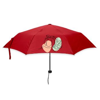 Abstrakte Linienformen mit Farbklecksen - Regenschirm (klein) - Rot - Vorne