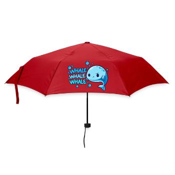 Wortspiel-Wal - Regenschirm (klein) - Rot - Vorne