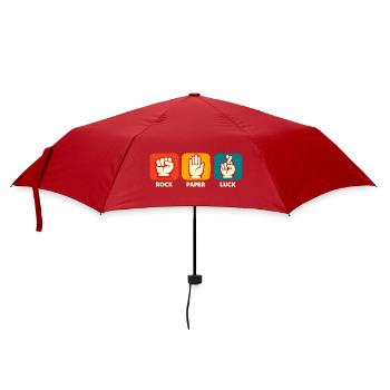 Stein-Papier-Glück – Lustige positive Vibes – Insp - Regenschirm (klein) - Rot - Vorne