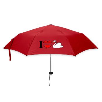 J’aime mon cygne blanc - Parapluie standard - rouge - Devant