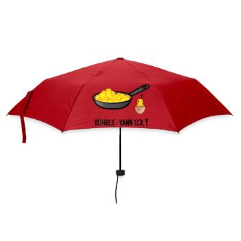 Rührei, Eierspeise kochen, Küken, Berliner Dialekt - Regenschirm (klein) - Rot - Vorne