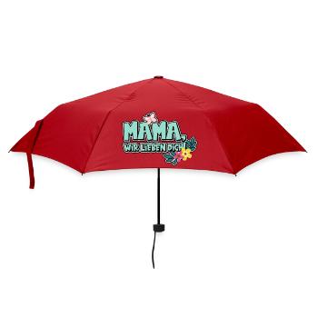 Mama, wir lieben dich! - Regenschirm (klein) - Rot - Vorne