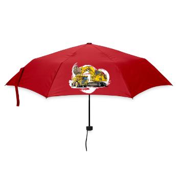 Mega Maschinen auf der Baustelle - Regenschirm (klein) - Rot - Vorne