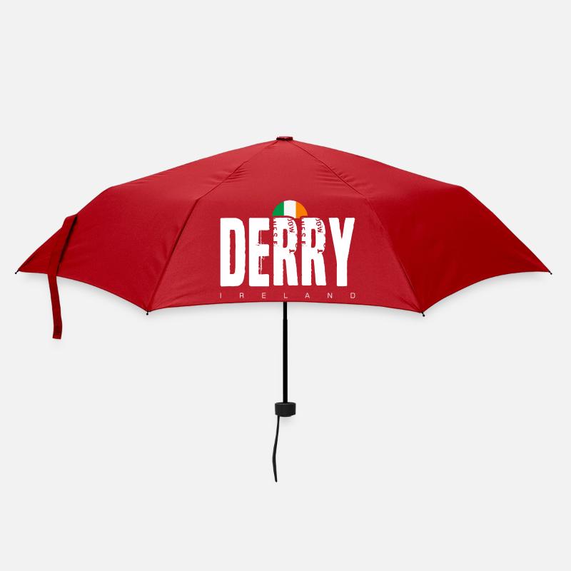 Derry Ireland Distressed Wordmark - Umbrella (small) - red