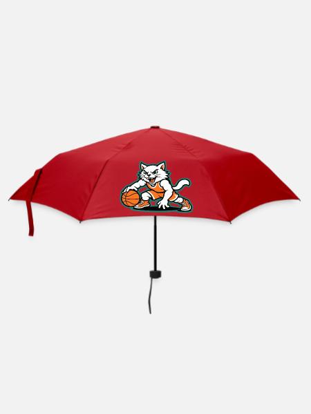 Basketball Cat Dunk - Regenschirm (klein) - Rot