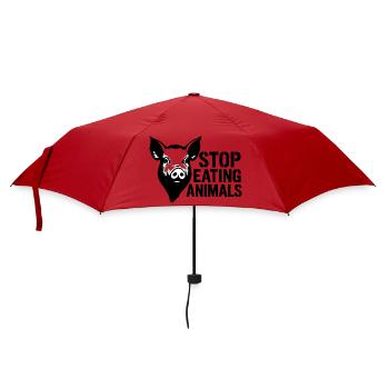 Schweinekopf Protest Stoppt Tieressen - Regenschirm (klein) - Rot - Vorne