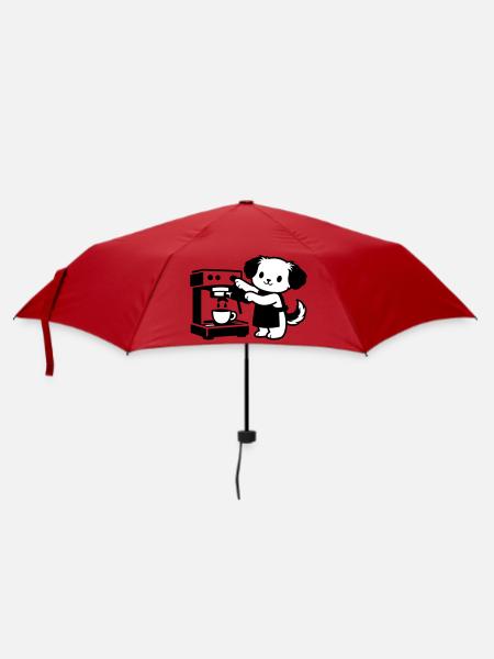 Barista-Hund supersüß - Regenschirm (klein) - Rot