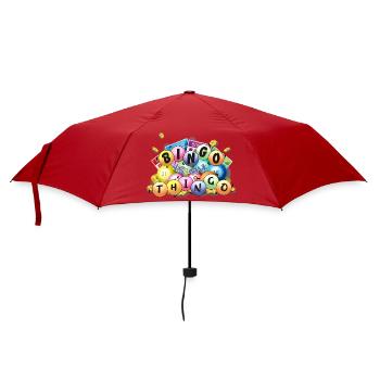 Bingo Is My Thingo Lucky Game Night Player Design - Regenschirm (klein) - Rot - Vorne