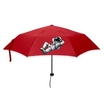 Relaxed astronaut in retro design - Umbrella (small) - red - Front