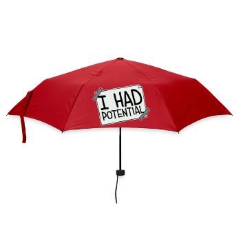 I Had Potential Ich Hatte Potenzial Spruch Logo - Regenschirm (klein) - Rot - Vorne
