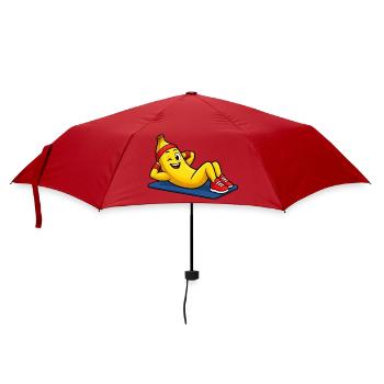 Fitness Banane Cartoon im Training - Regenschirm (klein) - Rot - Vorne