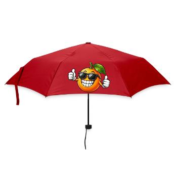Coole Apfelsine mit Sonnenbrille Lächeln - Regenschirm (klein) - Rot - Vorne