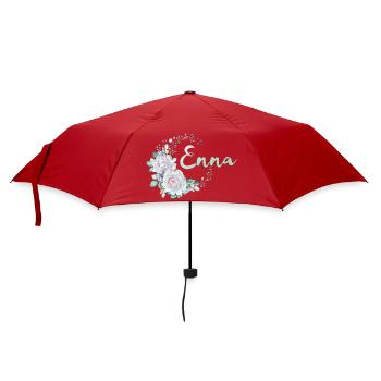 Enna Blütenname Aquarell - Regenschirm (klein) - Rot - Vorne