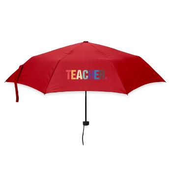 Colorful TEACHER design - Umbrella (small) - red - Front