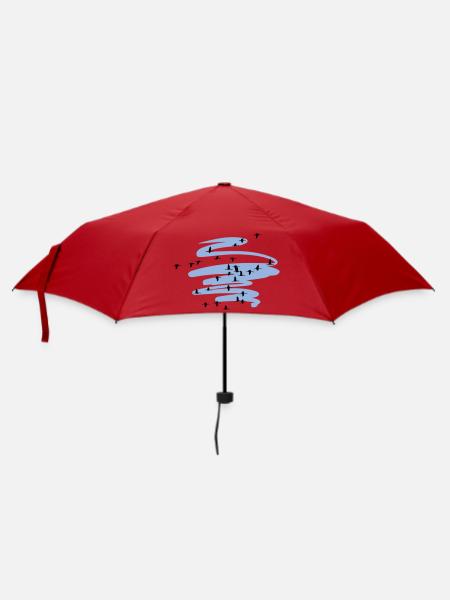 Wildgänse Kraniche Frühling - Regenschirm (klein) - Rot