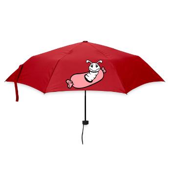 trou de chenille saucisse saucisses grill faim manger - Parapluie standard - rouge - Devant