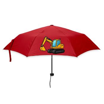 Illustration d'une excavatrice miniature - Parapluie standard - rouge - Devant