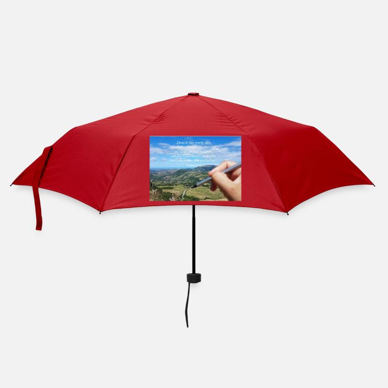 Himmlisches Schöpfungszitat Landschaft - Regenschirm (klein) - Rot