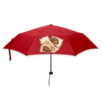 Dackel Schlafen - Regenschirm (klein) - Rot - Vorne