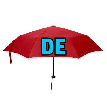 DE Initialen Block Logo - Regenschirm (klein) - Rot - Vorne
