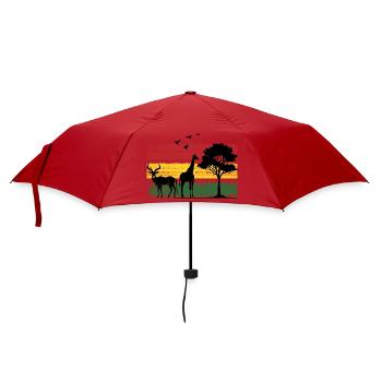 Afrika Safaritour Tiere Africa Five Urlaub - Regenschirm (klein) - Rot - Vorne