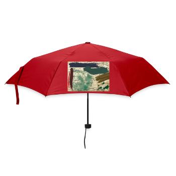 Erdfarbene Abstraktbild - Regenschirm (klein) - Rot - Vorne