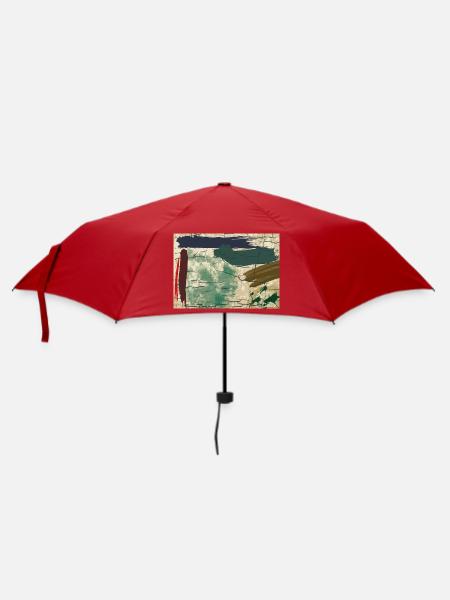 Erdfarbene Abstraktbild - Regenschirm (klein) - Rot