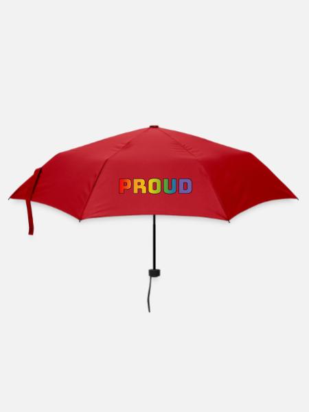 Regenbogen proud schwarz - Regenschirm (klein) - Rot