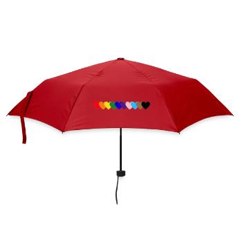 Regenbogen_Herzen_Pride - Umbrella (small) - red - Front