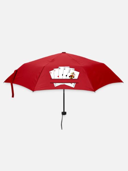 Fünffaches Textbanner - Regenschirm (klein) - Rot