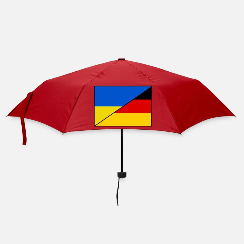Ukraine Deutschland Flagge, Patch - Regenschirm (klein) - Rot