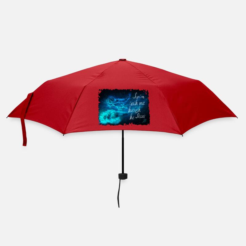 Schwimm durch die Sterne - Regenschirm (klein) - Rot