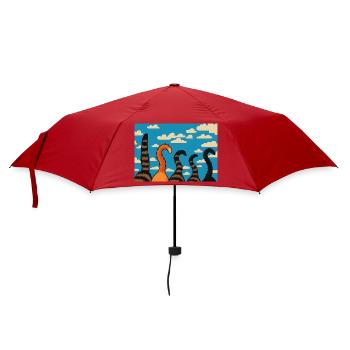 Cute Cat Tails Against Cloudy Sky - Umbrella (small) - red - Front