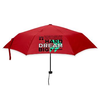 Motivierendes Zitat Hustling Work Hard Dream Big - Regenschirm (klein) - Rot - Vorne