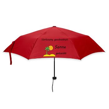 Unispruch "Sonne getankt" Geschenk, Studenten - Regenschirm (klein) - Rot - Vorne