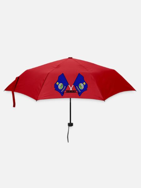 Zwei Flaggen mit dem Text KANSAS - Regenschirm (klein) - Rot