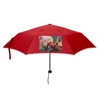Abstract Orchids | Zen Floral Illustration - Umbrella (small) - red - Front