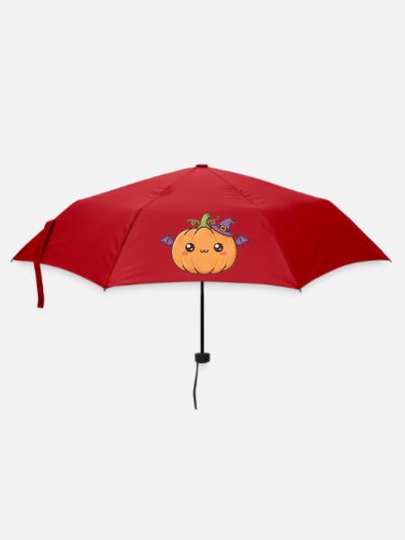 Halloween Kürbis - Regenschirm (klein) - Rot