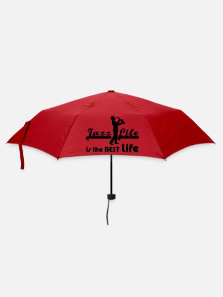 Jazz Life Musik Musiker Band Sprüche Geschenk - Regenschirm (klein) - Rot