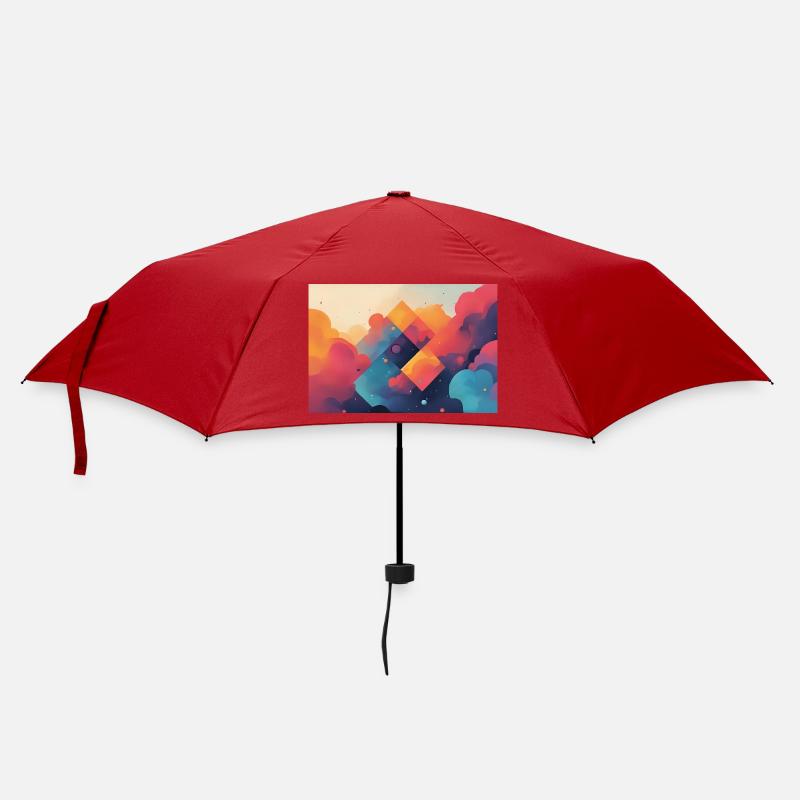 Abstrakte Formen von farbigen Wolken - Regenschirm (klein) - Rot