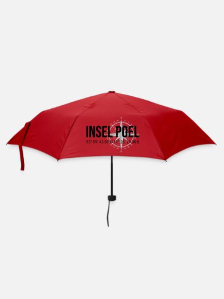 Koordinaten Insel Poel - Regenschirm (klein) - Rot