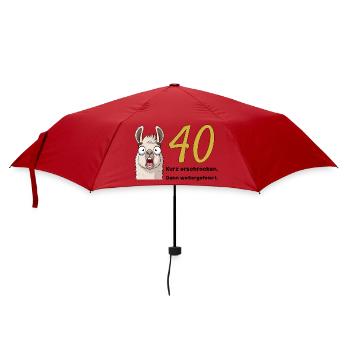 40 Geburtstag – Kurz erschrocken, dann gefeiert - Regenschirm (klein) - Rot - Vorne