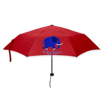 Blue Elephant I Love Elephants - Umbrella (small) - red - Front