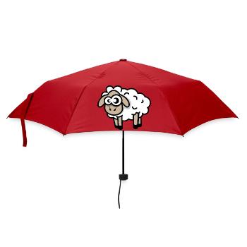 Schaf comic lustig cool cartoon Schafe Symbol - Regenschirm (klein) - Rot - Vorne