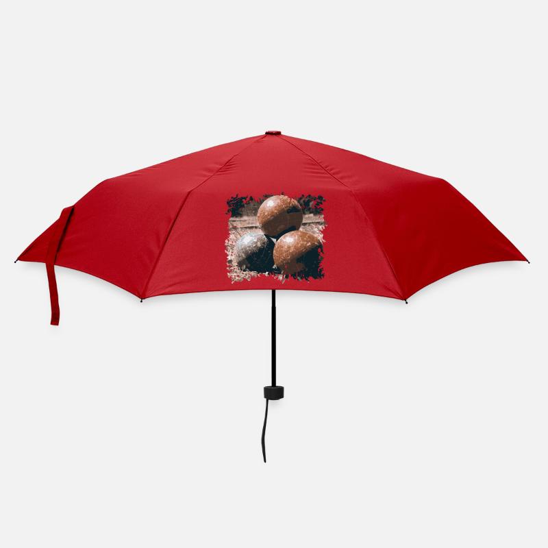 Bosseln | 3 Bossel Kugeln | Boßeln - Regenschirm (klein) - Rot
