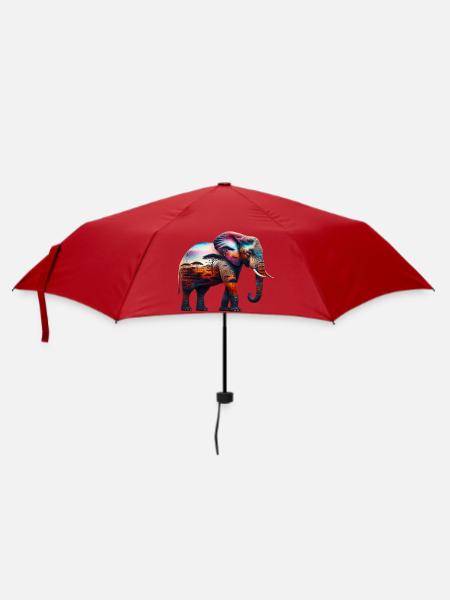 Elefant - Regenschirm (klein) - Rot