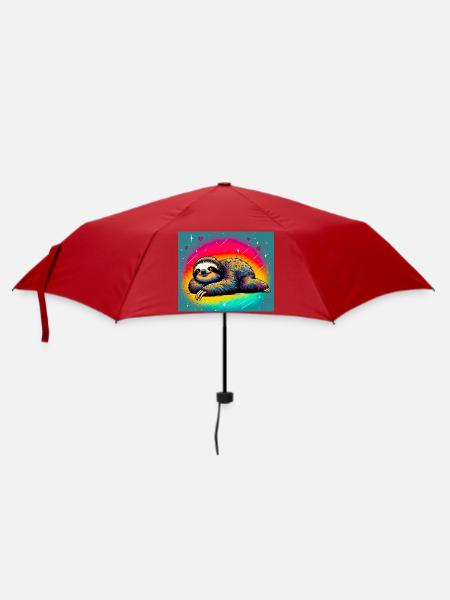 Faultier - Regenschirm (klein) - Rot