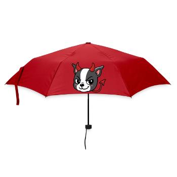 Boston – Teufel - Regenschirm (klein) - Rot - Vorne