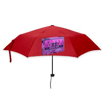Retro Analog Soul Chrome Cassette Synthwave - Umbrella (small) - red - Front