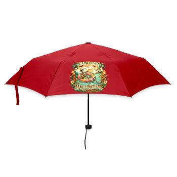 Waiting for Halloween Skeleton Hallloween Anticipation - Umbrella (small) - red - Front